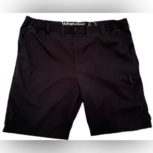 Wrangler Outdoor Series Shorts Mens 44 Black Flat Front Zip Pocket Lightweight